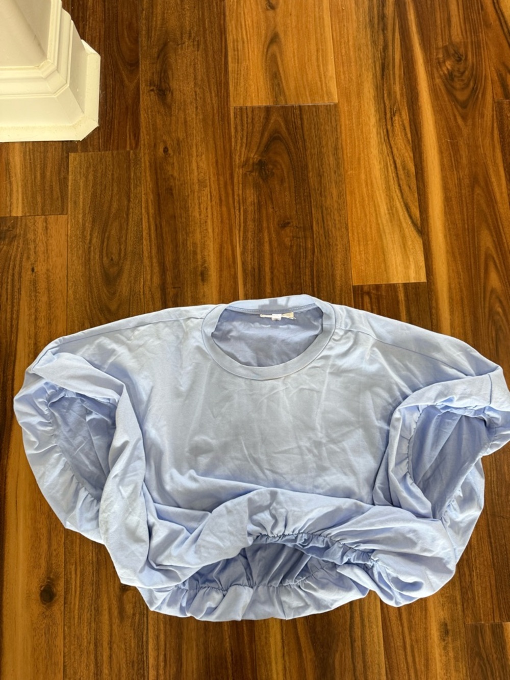 GREY LAB Light Blue Balloon Sleeve Top